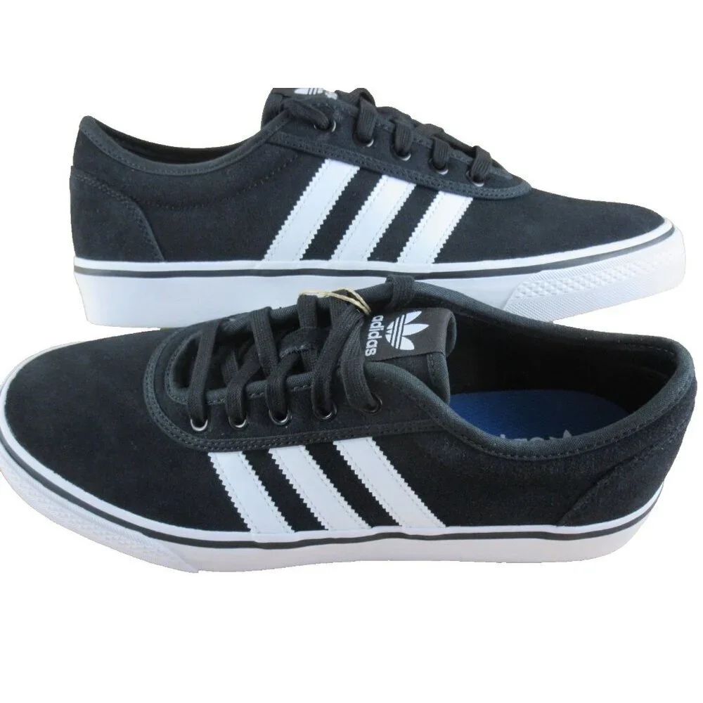Adidas Men's Adi Ease Classic Skate Shoes Core Black White Striped Size 9.5 NIB
